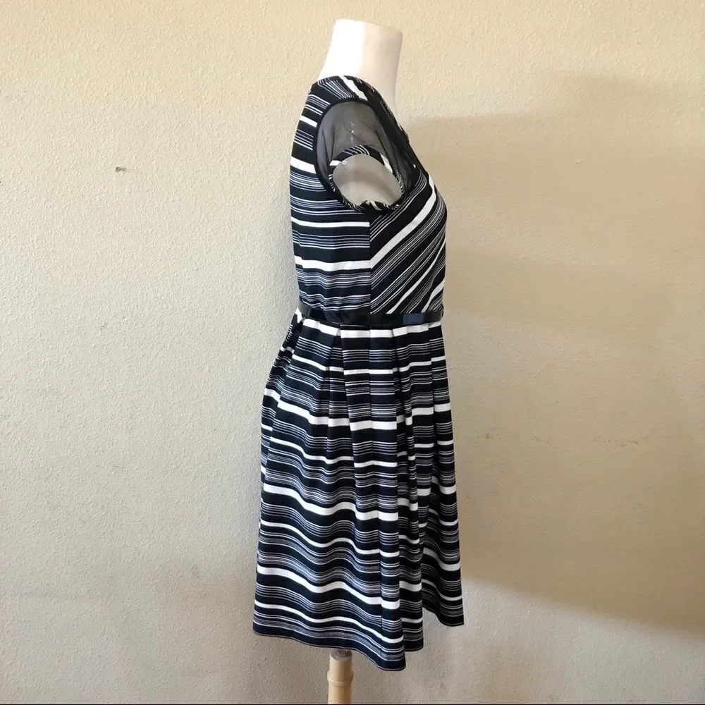 Iris & Ivy Pleated Scuba Stripe Dress (Big Girls)